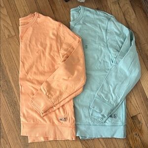 Izod Peach and Light Blue Sweatshirts
